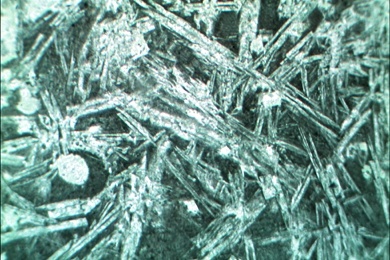 Kissenlava, Gesteinsdünnschliff Dauerpräparat