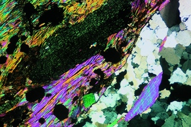 Glimmerschiefer mit Chloritoid, Gesteinsdünnschliff Dauerpräparat