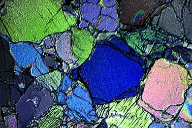 Serpentinsed Peridotit, Gesteinsdünnschliff Dauerpräparat