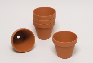 Tontöpfe für Thermitversuche, 5 Stück