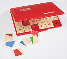 Lük-Kontrollgerät, kompakt, mit 24 Aufgabenplättchen passend zu allen früheren und zukünftige Lük-Heften