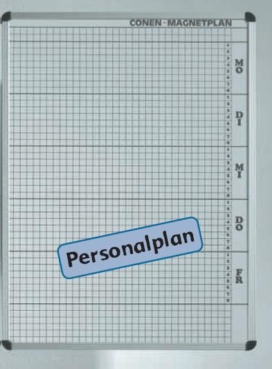 Zusatzplan mit 43 Spalten für 8 Stunden, weiß