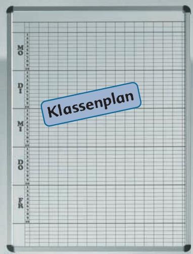Stundenplantafel für 35 Klassen mit 10 Stunden, weiß