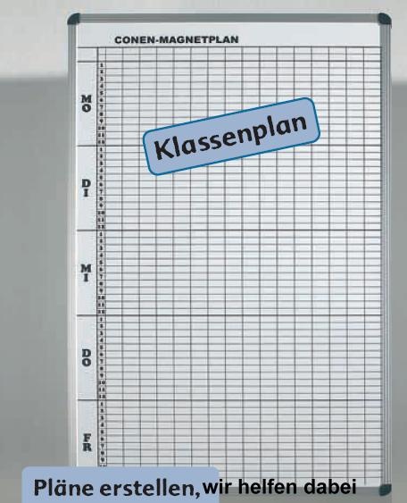Stundenplantafel für 15 Klassen mit 12 Stunden, weiß
