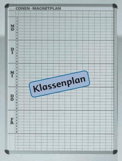 Stundenplantafel für 40 Klassen mit 8 Stunden, weiß