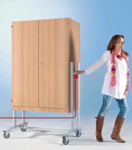 Fahrbarer TV Schrank für Flachbild-Fernseher mit Rollauszug und Stauraum