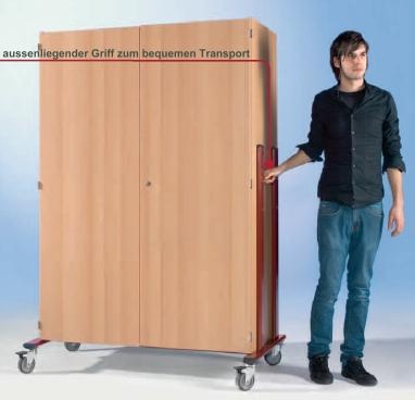 Extra breiter, fahrbarer TV Schrank für Flachbild-Fernseher mit Rollauszug und 1 Boden