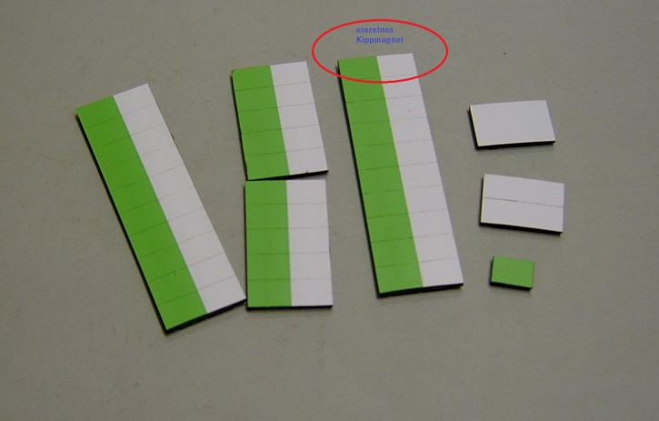 Magnetsymbol für Stundenplan, halb hellgrün-halb weiß