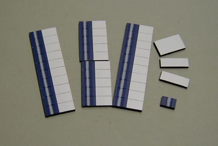 Satz Kippmagnete für Stundenplan, dunkelblau mit Streifen - weiß