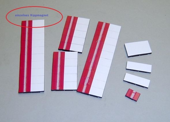 Magnetsymbol für Stundenplan, halb violett mit Streifen-halb weiß