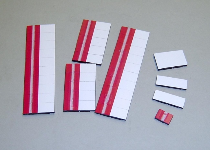 Satz Kippmagnete für Stundenplan, violett mit Streifen - weiß