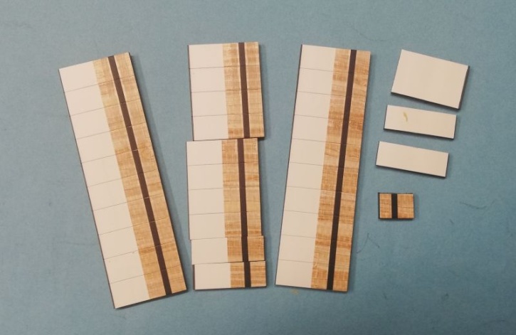 Satz Kippmagnete für Stundenplan, beige meliert mit Streifen - schwarz