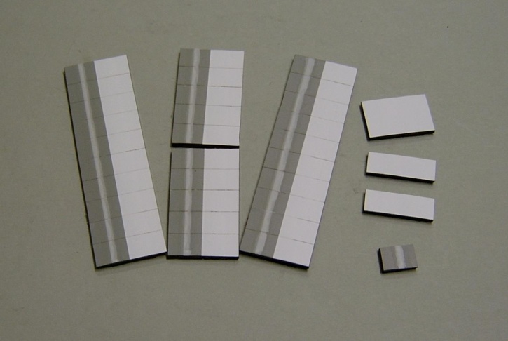 Satz Kippmagnete für Stundenplan, grau mit Streifen - weiß