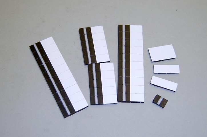 Satz Kippmagnete für Stundenplan, schwarz mit Streifen - weiß