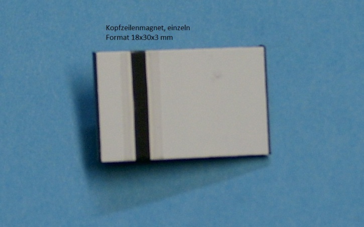Kopfzeilenmagnet zur Kennzeichnung der Klasse 18x30mm, weiß mit schwarzem Streifen