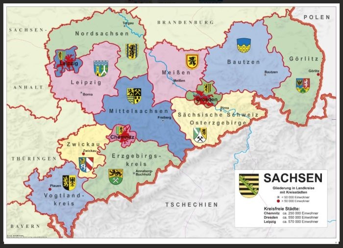 Sachsen, politisch, magnetisches XXL-Puzzle
