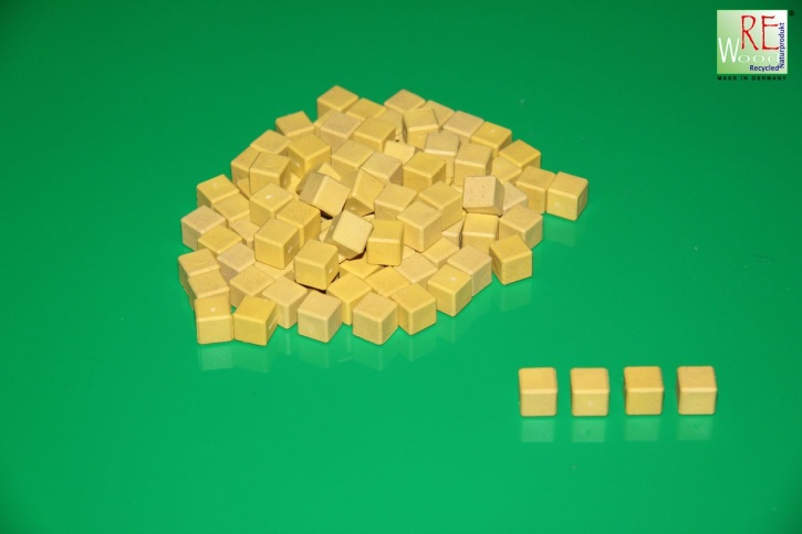 Farbige Dienes Einerwürfel 100 Stück aus RE-WOOD®, gelb