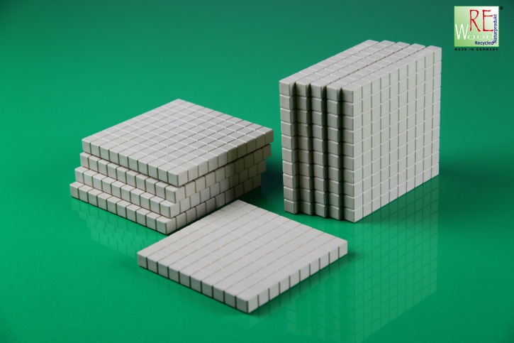 Dienes Hunderterplatte, 10 Stück aus RE-WOOD®