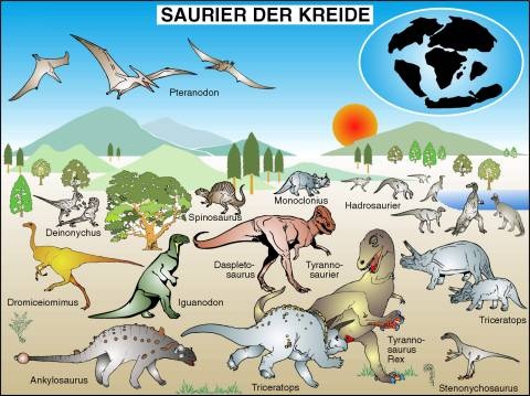 Transparentsatz Saurier des Erdmittelalters