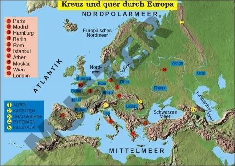Transparentsatz Kreuz und quer durch Europa