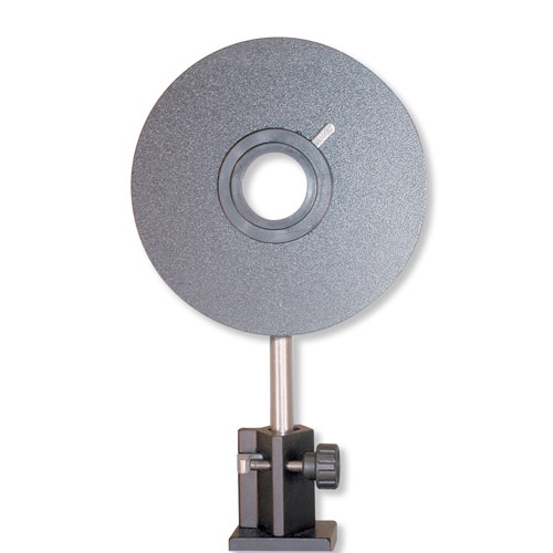 Irisblende in Metallfassung auf Stiel