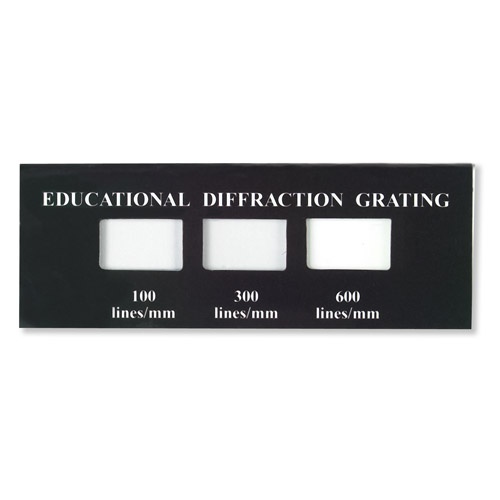 Demonstrationsgitter, Strichzahl 100, 300 und 600 Linien/mm.