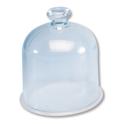 Vakuumglocke aus Glas mit Halteknauf