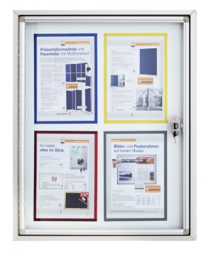 Schaukasten CC für Außen, mit Acryl-Sicherheitsglas, für 4 DIN A4