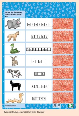 Max Lernkarten,  Buchstaben und Wörter