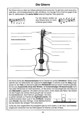 Transparentmappe Musikinstrumente in Wort, Bild und Ton