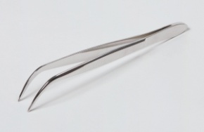 Pinzette, 115 mm, spitz, gebogen