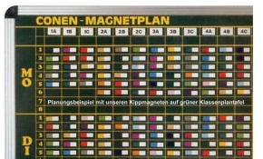 Satz Kippmagnete für Stundenplan, schwarz mit Streifen - weiß