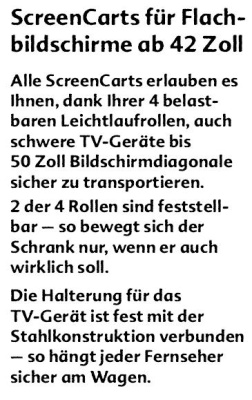 Fahrbares Gestell ScreenCart - für Flachbildschirme