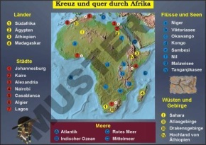Transparentsatz Kreuz und quer durch die Kontinente (ohne Europa)