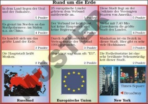 Transparentsatz Rätsel rund um die Erde