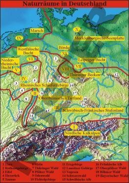Transparentsatz Physische Gliederung Deutschlands