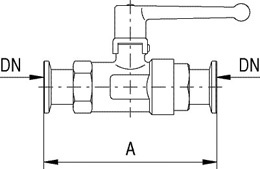 2-Wege-Kugelhahn manuell