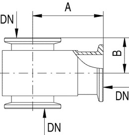 T-Stück, DN 16 KF, Aluminium