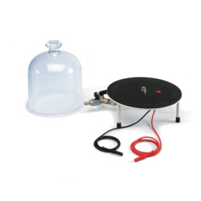 Vakuumglocke aus Glas mit Halteknauf